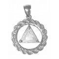 AS07.  AA Symbol ROPE  Solid Triangle,. Sterling Silver. - Premium Jewelry from 12 Step Gold by Jonathan Friedman - Just $39.95! Shop now at Choices Books & Gifts