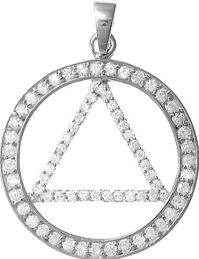 AS15.  AA Symbol. Sterling Silver. - Premium Jewelry from 12 Step Gold by Jonathan Friedman - Just $60! Shop now at Choices Books & Gifts