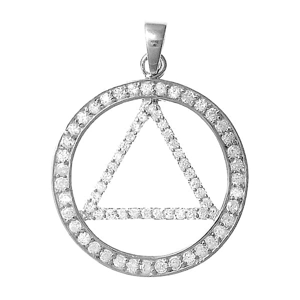 AS15.  AA Symbol. Sterling Silver. - Premium Jewelry from 12 Step Gold by Jonathan Friedman - Just $60! Shop now at Choices Books & Gifts