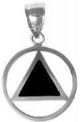 AS17. AA Sterling Black Triangle Pendant (Medium), 921. - Premium Jewelry from 12 Step Gold by Jonathan Friedman - Just $24.95! Shop now at Choices Books & Gifts