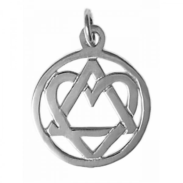 AS25.  AA Symbol with a Open Heart, Love & Service. Sterling Silver. - Premium Jewelry from 12 Step Gold by Jonathan Friedman - Just $25! Shop now at Choices Books & Gifts