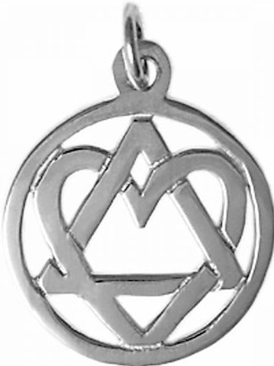 AS25.  AA Symbol with a Open Heart, Love & Service. Sterling Silver. - Premium Jewelry from 12 Step Gold by Jonathan Friedman - Just $25! Shop now at Choices Books & Gifts