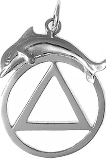 AS32. AA Dolphin, Medium/Large Size. Sterling Silver. - Premium Jewelry from 12 Step Gold by Jonathan Friedman - Just $25! Shop now at Choices Books & Gifts