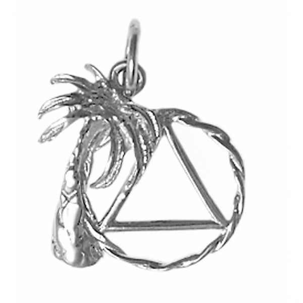 AS35. AA Symbol in Twist Wire Circle Medium Size. Sterling Silver. - Premium Jewelry from 12 Step Gold by Jonathan Friedman - Just $15! Shop now at Choices Books & Gifts