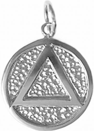 AS48.  AA Coin Style with Triangle. Sterling Silver. - Premium Jewelry from 12 Step Gold by Jonathan Friedman - Just $25! Shop now at Choices Books & Gifts
