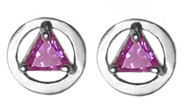 ASE01.  AA Birthstone Drop Earrings. Sterling Silver. - Premium Jewelry from 12 Step Gold by Jonathan Friedman - Just $25! Shop now at Choices Books & Gifts
