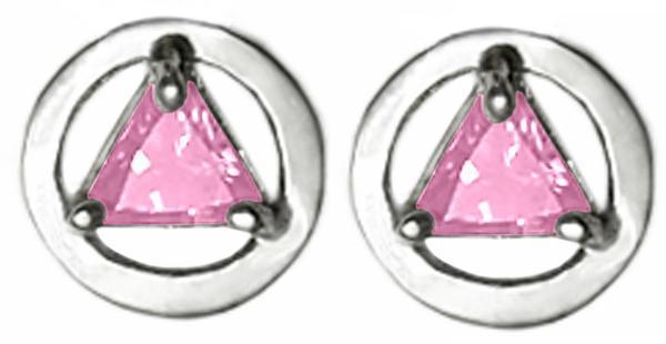 ASE01.  AA Birthstone Drop Earrings. Sterling Silver. - Premium Jewelry from 12 Step Gold by Jonathan Friedman - Just $25! Shop now at Choices Books & Gifts