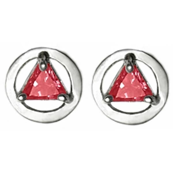 ASE01.  AA Birthstone Drop Earrings. Sterling Silver. - Premium Jewelry from 12 Step Gold by Jonathan Friedman - Just $25! Shop now at Choices Books & Gifts
