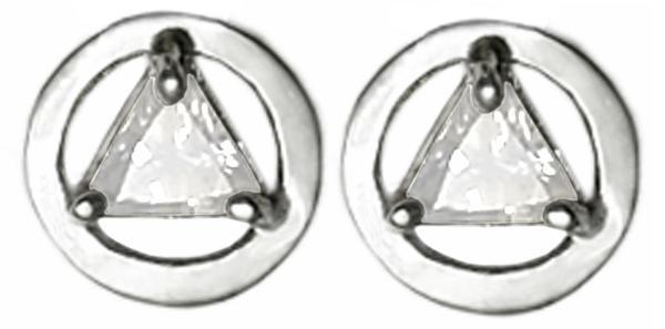 ASE01.  AA Birthstone Drop Earrings. Sterling Silver. - Premium Jewelry from 12 Step Gold by Jonathan Friedman - Just $25! Shop now at Choices Books & Gifts