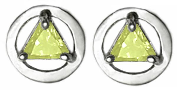 ASE01.  AA Birthstone Drop Earrings. Sterling Silver. - Premium Jewelry from 12 Step Gold by Jonathan Friedman - Just $25! Shop now at Choices Books & Gifts