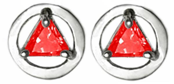 ASE01.  AA Birthstone Drop Earrings. Sterling Silver. - Premium Jewelry from 12 Step Gold by Jonathan Friedman - Just $25! Shop now at Choices Books & Gifts