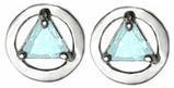 ASE01.  AA Birthstone Drop Earrings. Sterling Silver. - Premium Jewelry from 12 Step Gold by Jonathan Friedman - Just $25! Shop now at Choices Books & Gifts