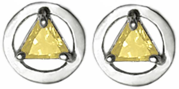 ASE01.  AA Birthstone Drop Earrings. Sterling Silver. - Premium Jewelry from 12 Step Gold by Jonathan Friedman - Just $25! Shop now at Choices Books & Gifts