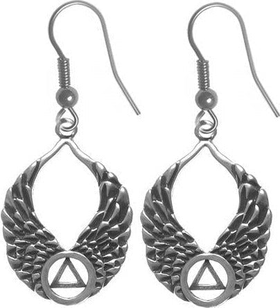 ASE12.  AA Angel Wings, Sterling Silver. - Premium Jewelry from 12 Step Gold by Jonathan Friedman - Just $50! Shop now at Choices Books & Gifts