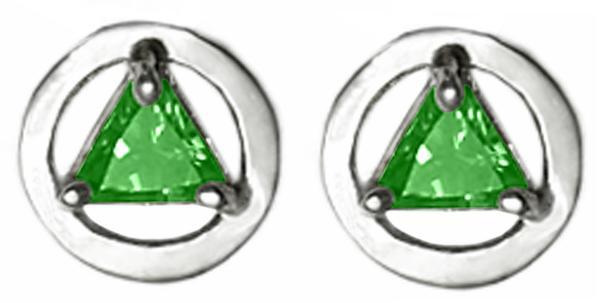 ASE33.  AA Birthstone Stud Earrings. Sterling Silver. - Premium Jewelry from 12 Step Gold by Jonathan Friedman - Just $25! Shop now at Choices Books & Gifts