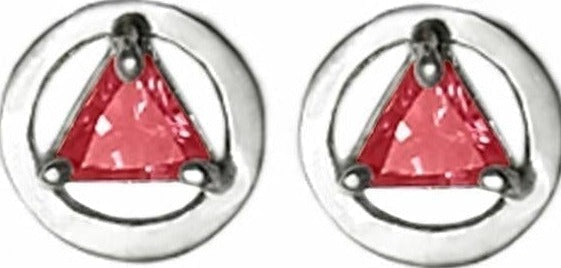 ASE33.  AA Birthstone Stud Earrings. Sterling Silver. - Premium Jewelry from 12 Step Gold by Jonathan Friedman - Just $25! Shop now at Choices Books & Gifts
