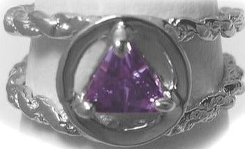 ASR07. AA Birthstone Ring, Sterling Silver. - Premium Jewelry from 12 Step Gold by Jonathan Friedman - Just $40! Shop now at Choices Books & Gifts