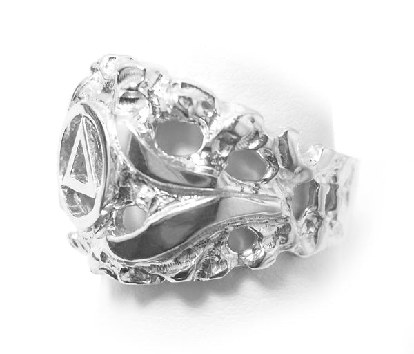 ASR10.  AA Symbol in a Wide Nugget Style. Sterling Silver. - Premium Jewelry from 12 Step Gold by Jonathan Friedman - Just $60! Shop now at Choices Books & Gifts