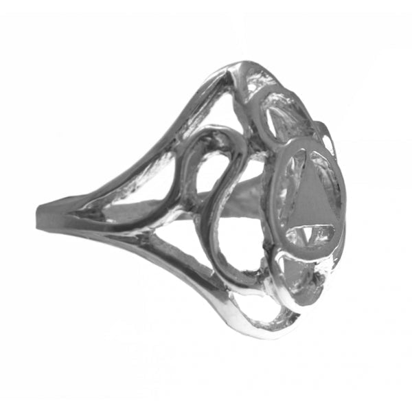 ASR14.  AA Symbol with a Swirl Style Design. Sterling Silver. - Premium Jewelry from 12 Step Gold by Jonathan Friedman - Just $40! Shop now at Choices Books & Gifts