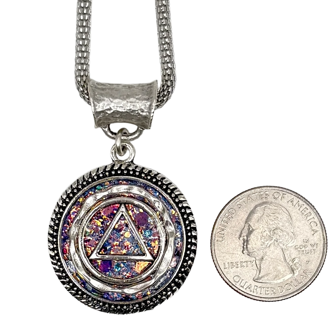 B03. "Magical Swirl", AA Silver Plated Necklace.