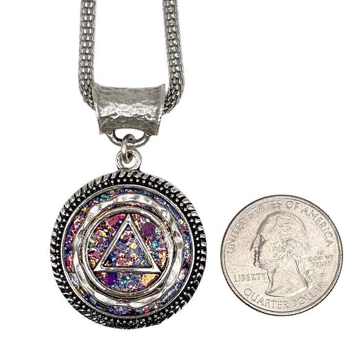 B03. "Magical Swirl", AA Silver Plated Necklace.