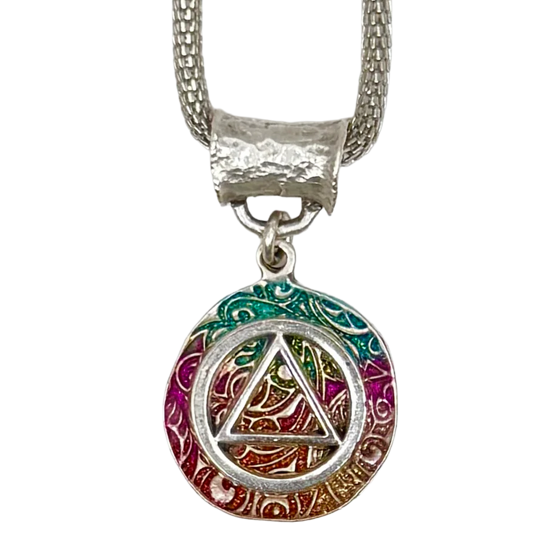 "Rainbow Swirl" AA Silver Plated Necklace - Choices Books & Gifts