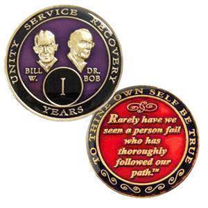 #B05. Bill & Bob Purple Medallion (1-55) - Premium Medallions from Choices - Just $13.95! Shop now at Choices Books & Gifts