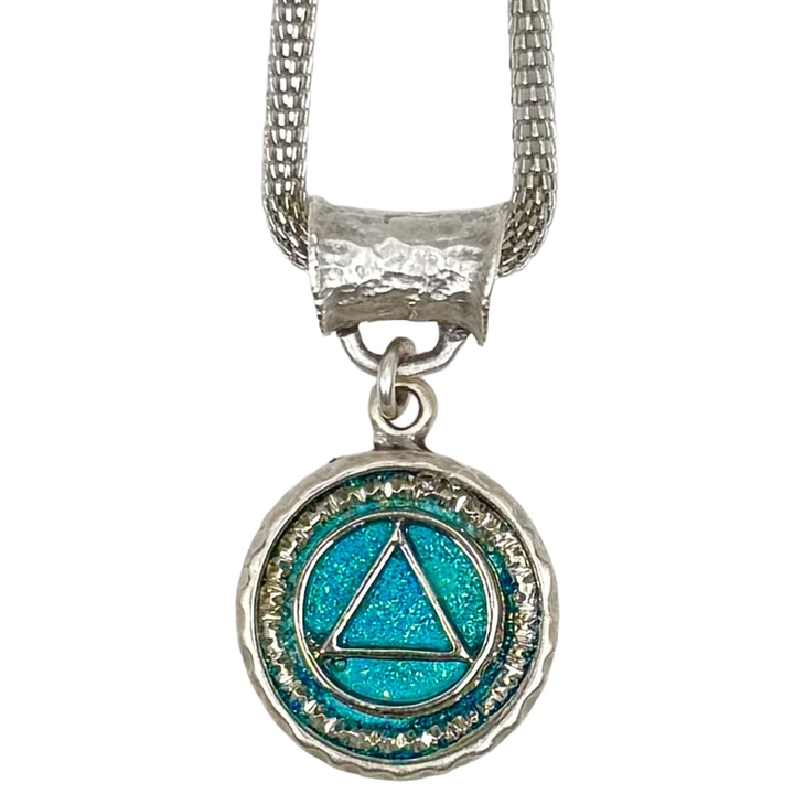 B06.  "Turquoise Sky", AA Silver Plated Necklace.