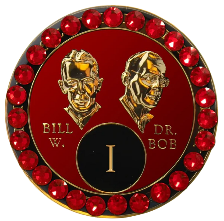 #B08. Bill & Bob Red Coin w Red Crystals (1-55)