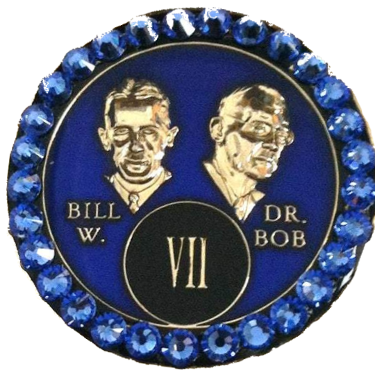 #B09. Bill & Bob Blue Coin with Blue Crystals (1-55) - Premium Medallions from Choices - Just $21.95! Shop now at Choices Books & Gifts