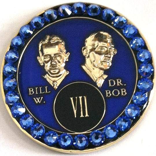 #B09. Bill & Bob Blue Coin with Blue Crystals (1-55) - Premium Medallions from Choices - Just $21.95! Shop now at Choices Books & Gifts