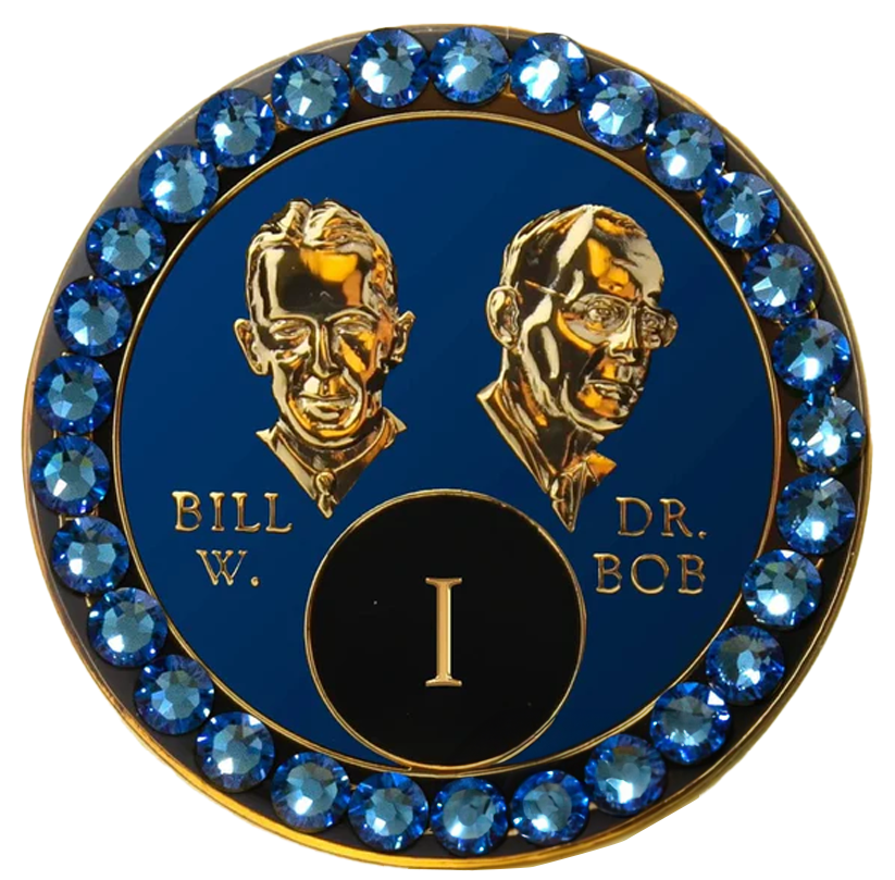 #B09. Bill & Bob Blue Coin with Blue Crystals (1-55)