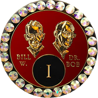 B11. Bill & Bob Red Coin w Aurora Borealis (1-55)