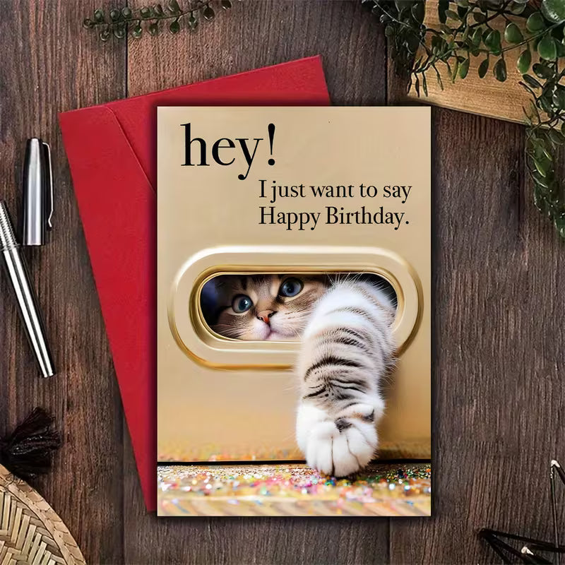 Cute Cat Birthday Greeting Card with Envelope - Choices Books & Gifts