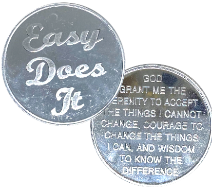 Easy Does It, Serenity Prayer Aluminum Coin - Recovery Medallion from Choices Books & Gifts