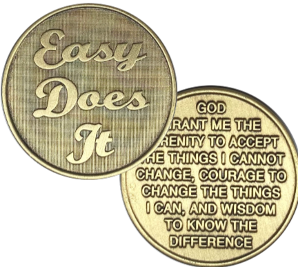 Easy Does It, Serenity Prayer Bronze Coin - Recovery Medallion from Choices Books & Gifts