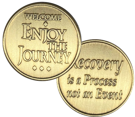 Enjoy the Journey, Recovery is a Process. AA Bronze Coin - Recovery Medallion from Choices Books & Gifts