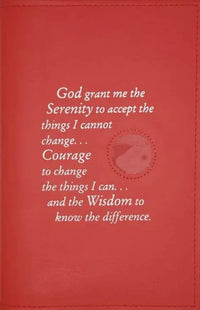 G003. AA Single Book Cover for LARGE PRINT Big Book. Style: Serenity w Coin Slot.   Available in 9 Colors.