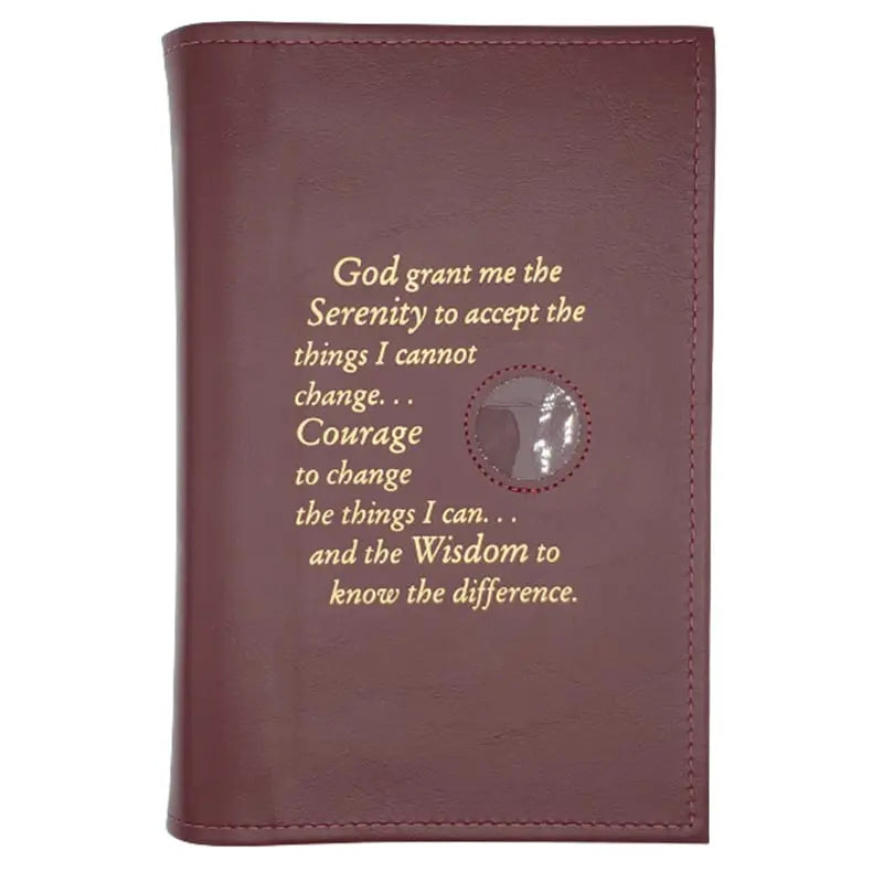 G003. AA Single Book Cover for LARGE PRINT Big Book. Style: Serenity w Coin Slot.   Available in 9 Colors.