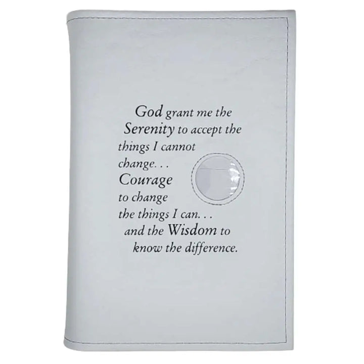 G003. AA Single Book Cover for LARGE PRINT Big Book. Style: Serenity w Coin Slot.   Available in 9 Colors.