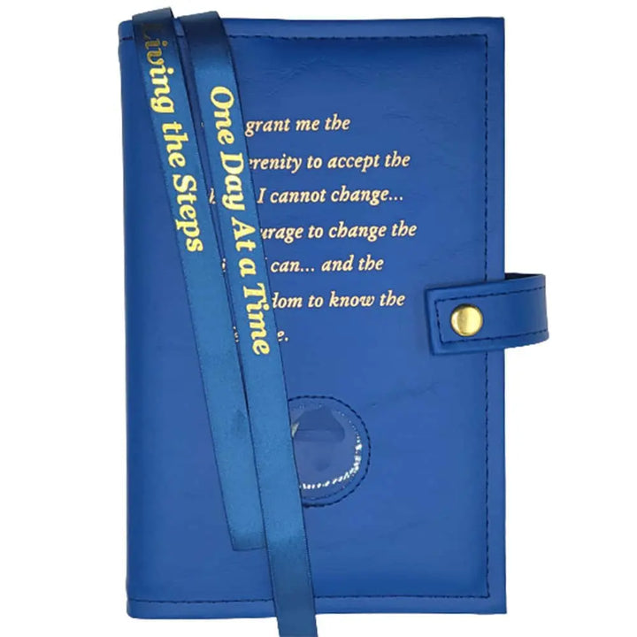 G005. AA DOUBLE Book Cover, Hardcovers.  Serenity Prayer w Coin. 10 Colors.