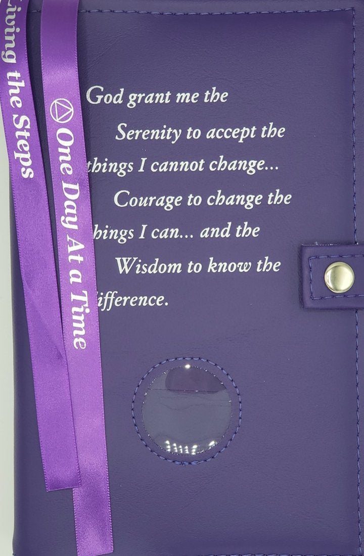 G005. AA, Double Book Cover, for Hardcover Big Book & 12n12. Serenity Prayer. - Premium Gifts from Culver Enterprises - Just $42.95! Shop now at Choices Books & Gifts
