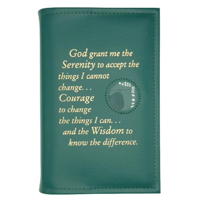 G006. NA Single Book Cover for Hardcover. Style: Serenity Prayer or NA Symbol w Coin Holder.  Available in 10 Colors.