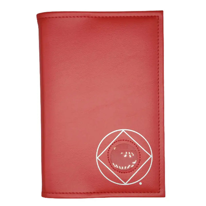 G006. NA Single Book Cover for Hardcover. Style: Serenity Prayer or NA Symbol w Coin Holder.  Available in 10 Colors.