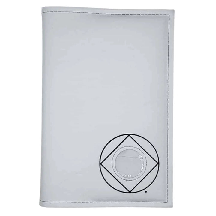 G006. NA Single Book Cover for Hardcover. Style: Serenity Prayer or NA Symbol w Coin Holder.  Available in 10 Colors.