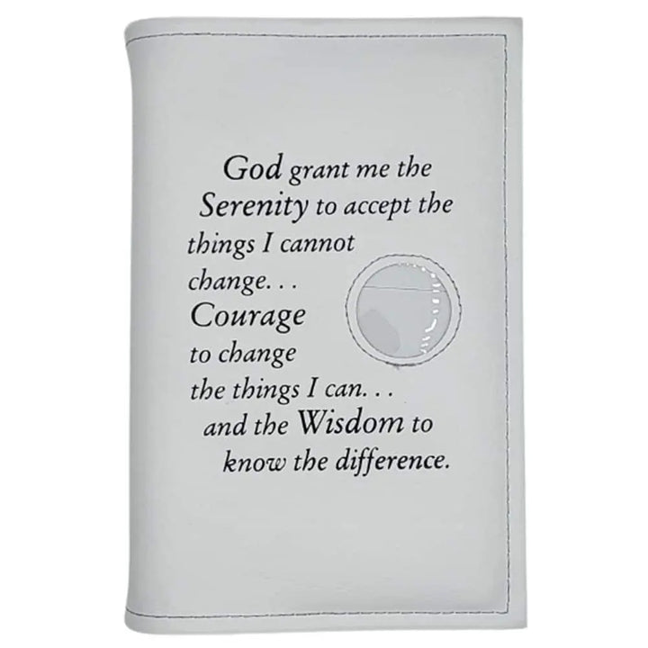 G006. NA Single Book Cover for Hardcover. Style: Serenity Prayer or NA Symbol w Coin Holder.  Available in 10 Colors.