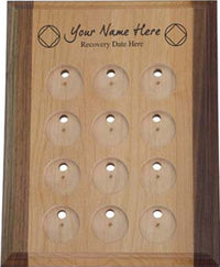 G012. 12 Medallion Holder, NA, Personalized w NA Symbol - Premium Gifts from Wooden U recover - Just $64.95! Shop now at Choices Books & Gifts