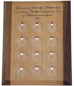 G013. 12 Medallion Holder, Serenity Prayer - Choices Books & Gifts