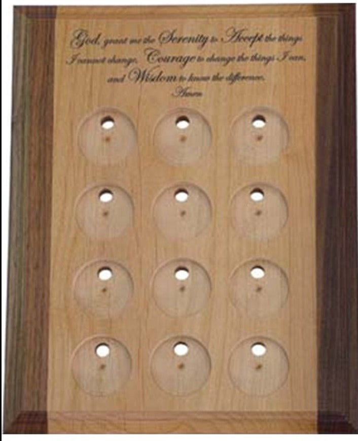 G013. 12 Medallion Holder, Serenity Prayer - Choices Books & Gifts
