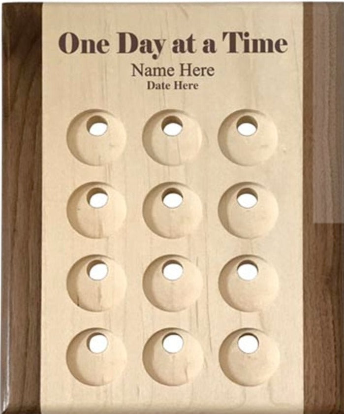 G014. 12 Medallion Holder, One Day at a Time - Personalized - Choices Books & Gifts